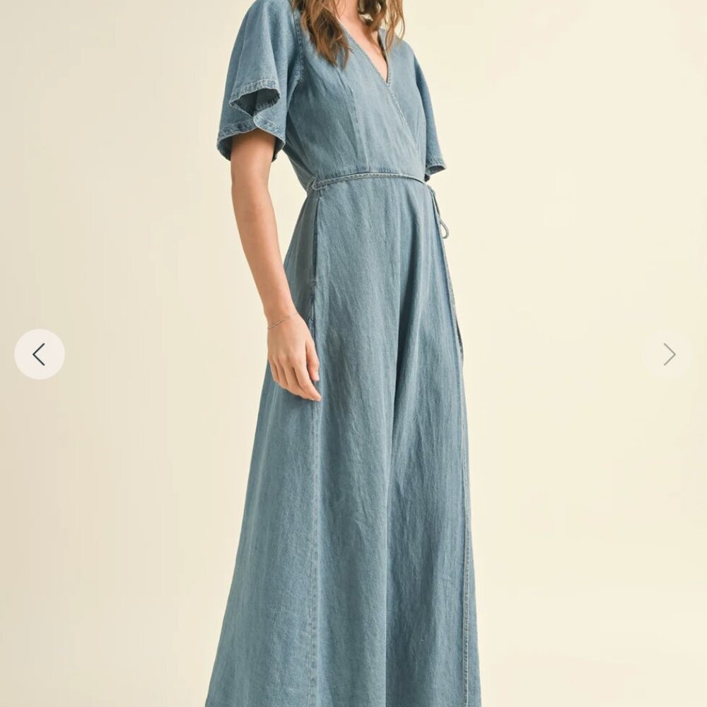 Miou Muse Denim Wrap Dress-Small-NWT! - Picture 5 of 10